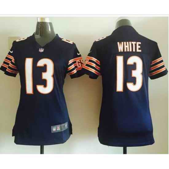 Women Nike Bears #13 Kevin White Navy Blue Team Color Stitched NFL Elite Jersey